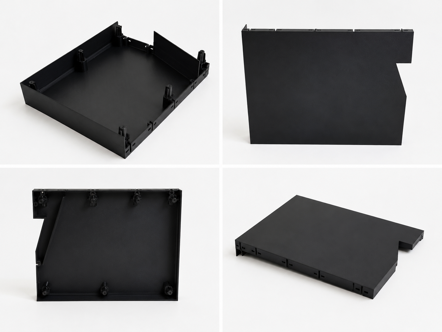 Pieza técnica negra diseñada e impresa por 3Dcpc